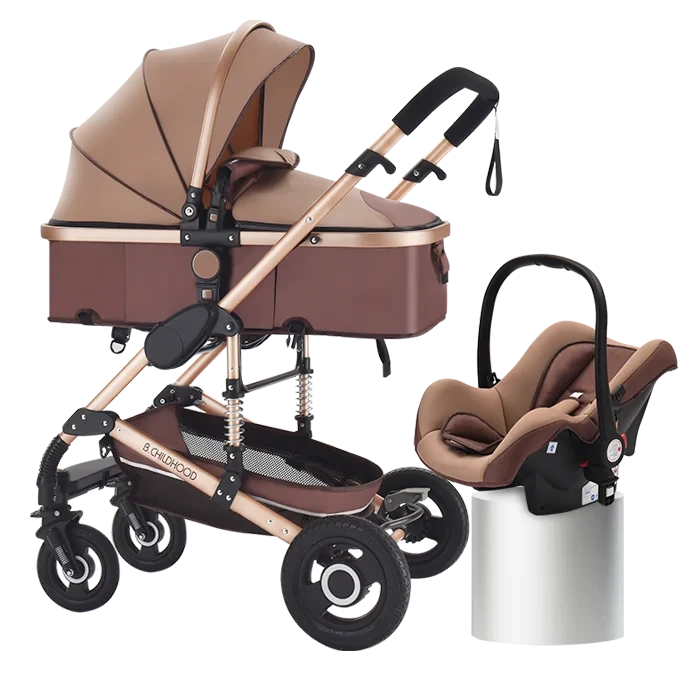 Baby Stroller ,Portable Baby Carriage,Fold Pram,Aluminum Frame High Landscape Stroller,for Newborn Baby trolley car seat GlowCart