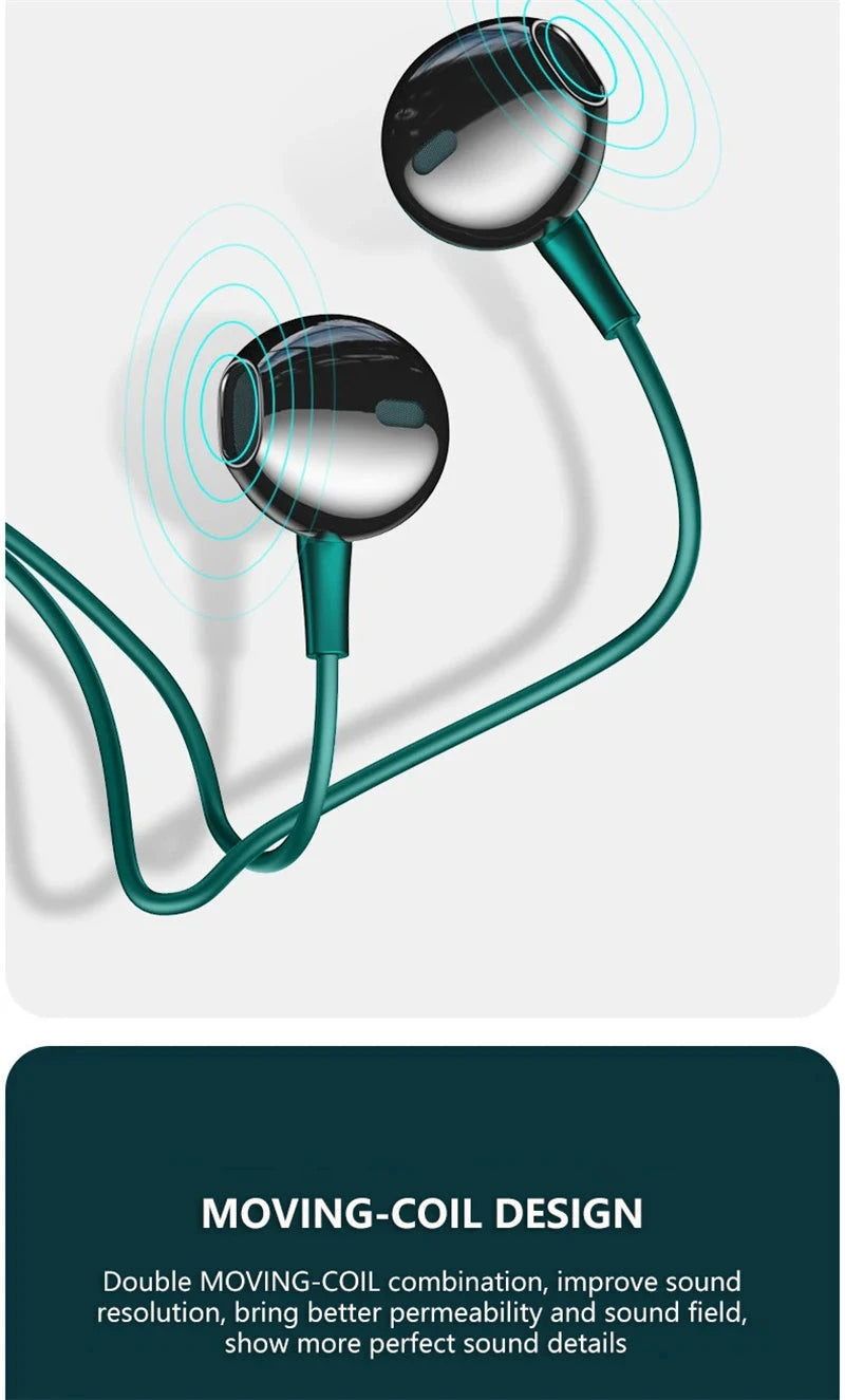 Type-C In-Ear Wired Karaoke Headphones 3.5mm Stereo Music GlowCart