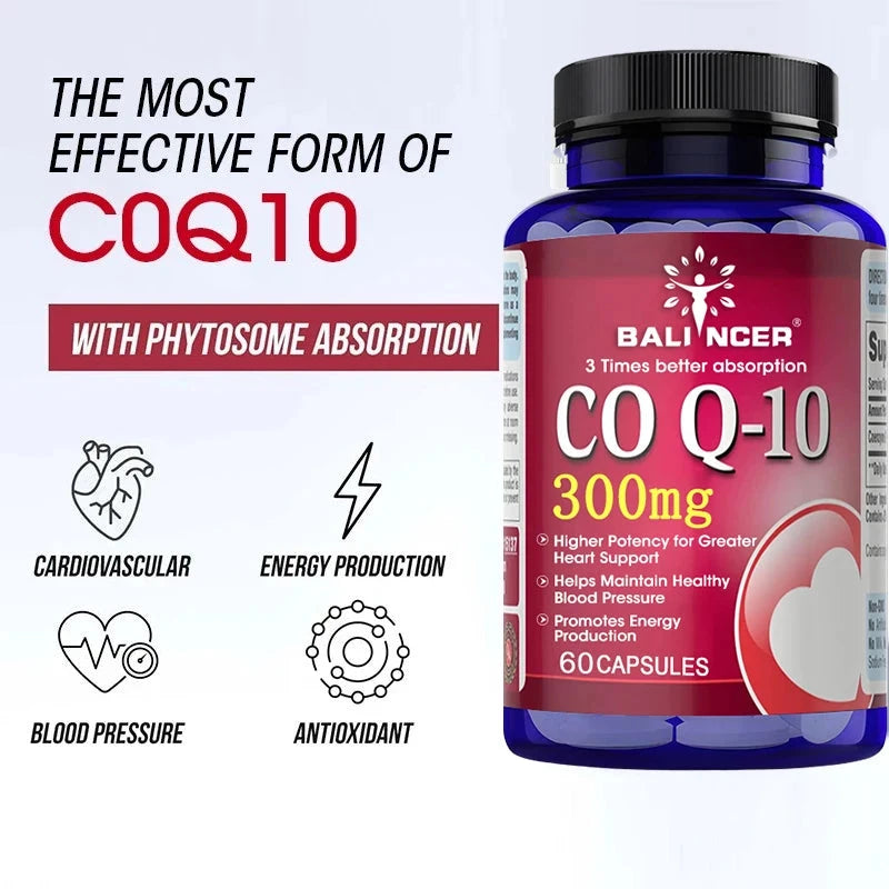 Co Q10 300 Mg Capsules - Supports Cardiovascular & Nervous GlowCart