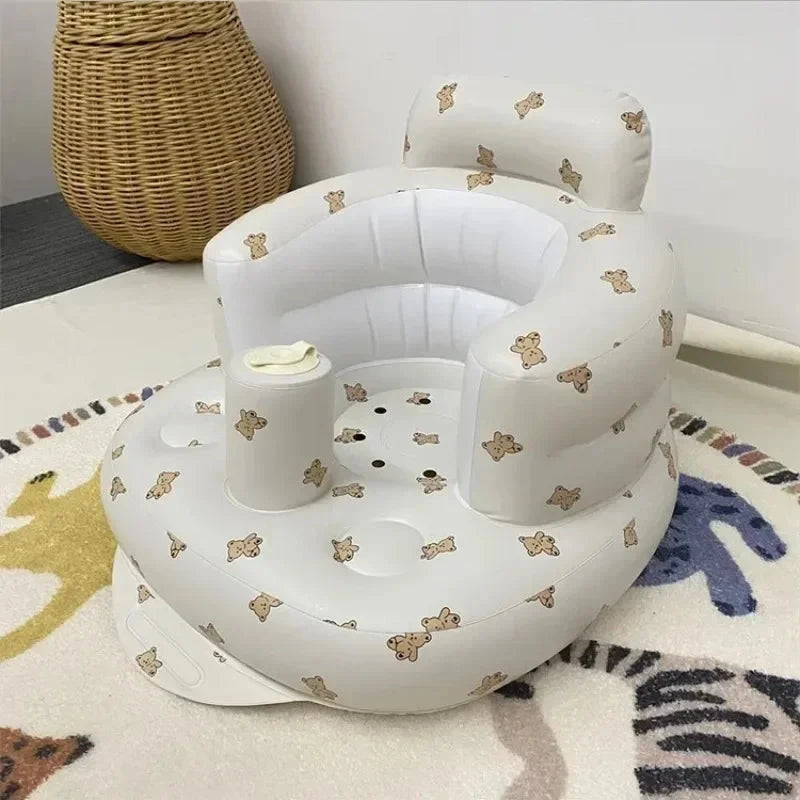 INS Multifunctional Baby Children Inflatable Bathroom Sofa PVC Inflatable Folding Seat Learn Dinner Chair Portable Stool Infant GlowCart