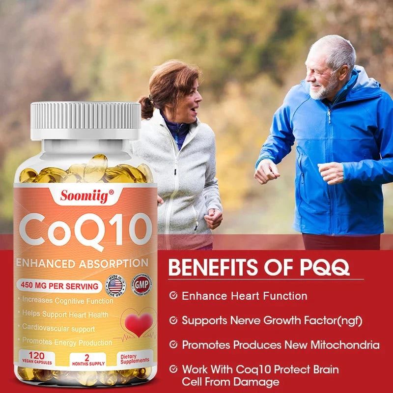 120pcs Q10 Coenzyme 450mg Capsules Cardiovascular and Heart GlowCart