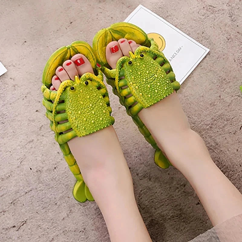EOFK Lobster Slippers Women Funny Animal Summer Flip Flops Cute Beach Shower Casual Unisex Big Size Soft Home Slides GlowCart