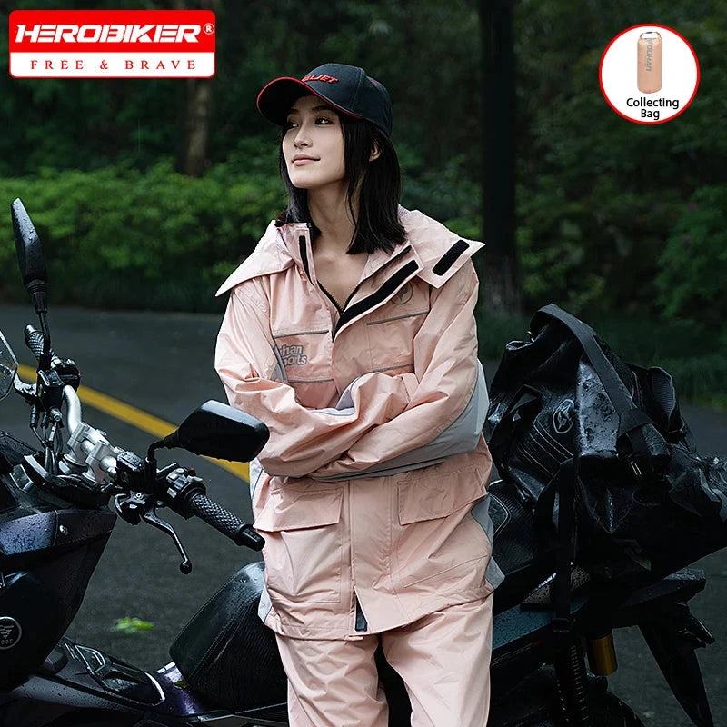 DUHAN Women's Motorcycle Raincoat Split Type Rainstorm Proof GlowCart