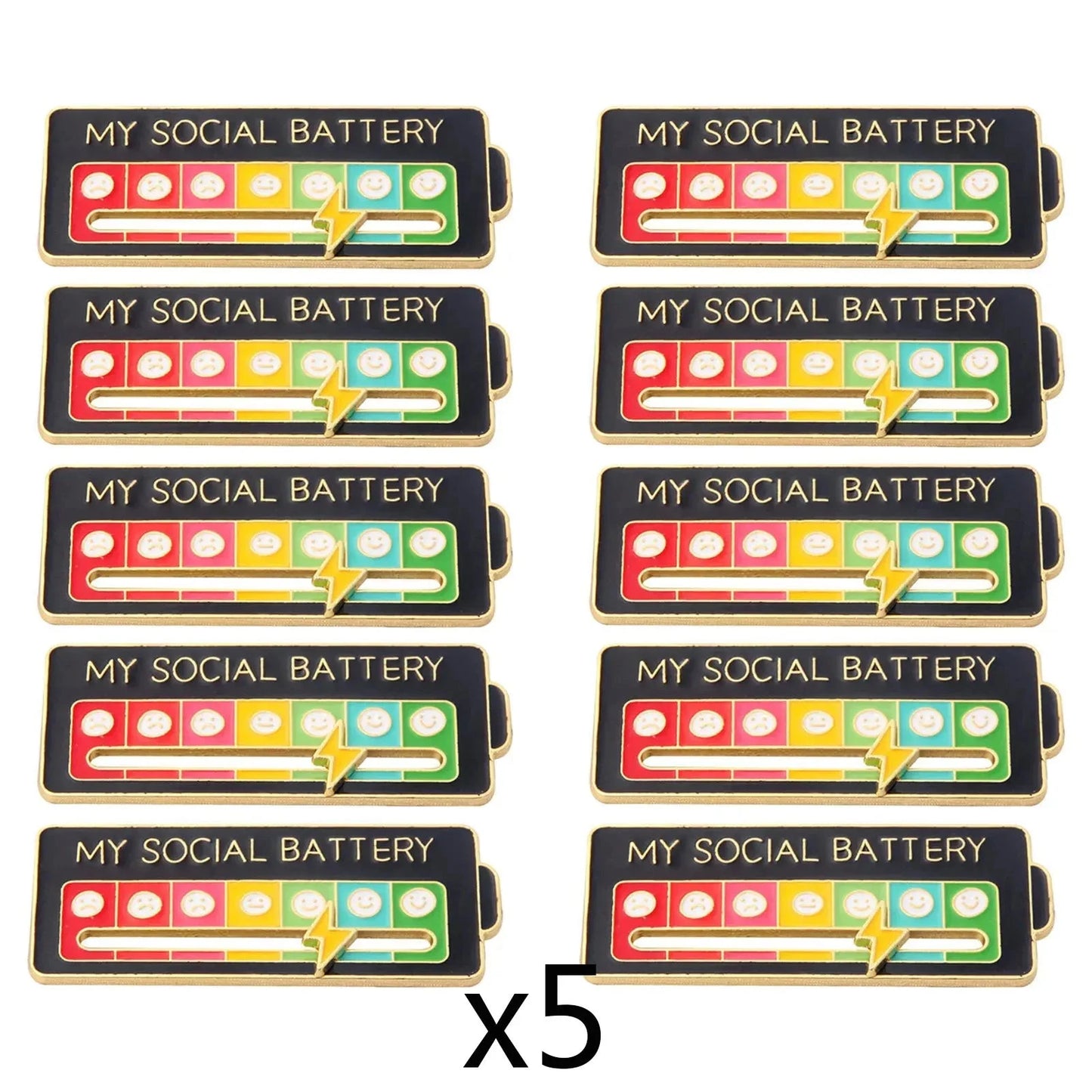 My Social Battery Lapel Pins For Backpacks Broche Enamel Pin GlowCart
