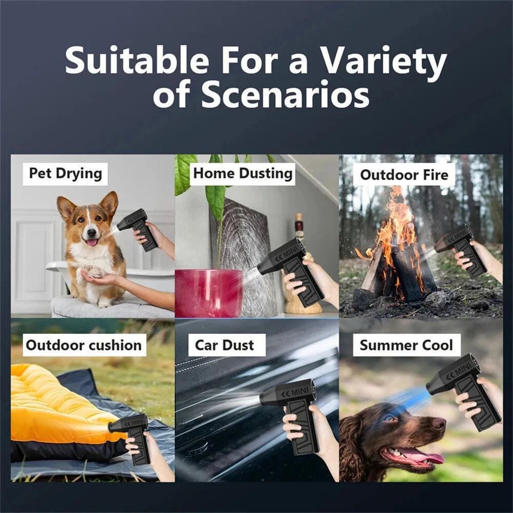 130000RPM Mini Fan Electric Air Duster Adjustable wind speed GlowCart