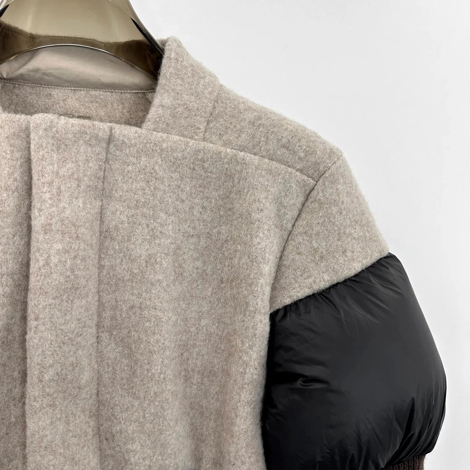 Short Knit Wool-Blend Down Jacket Elegant and Flattering Fit GlowCart