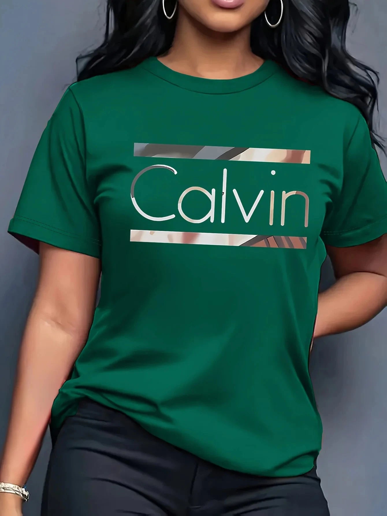 Women's Summer 100% Cotton Fashion Casual Calvin Letter GlowCart