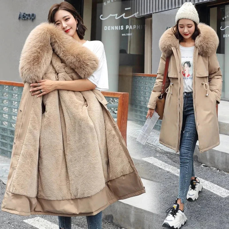 Winter Jacket 2025 New Women Parka Clothes Long Coat Wool GlowCart