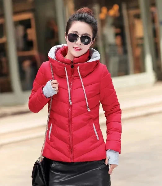 clothes Winter XXXL Jacket Women hooded Solid Color Short GlowCart
