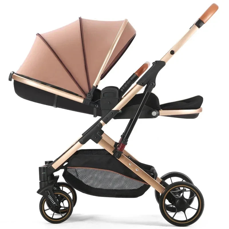 Two-way Baby Stroller, Can Sit or Lie Down,Lightweight and Foldable Baby Stroller, High View, Comfortable, Shock-absorbing GlowCart