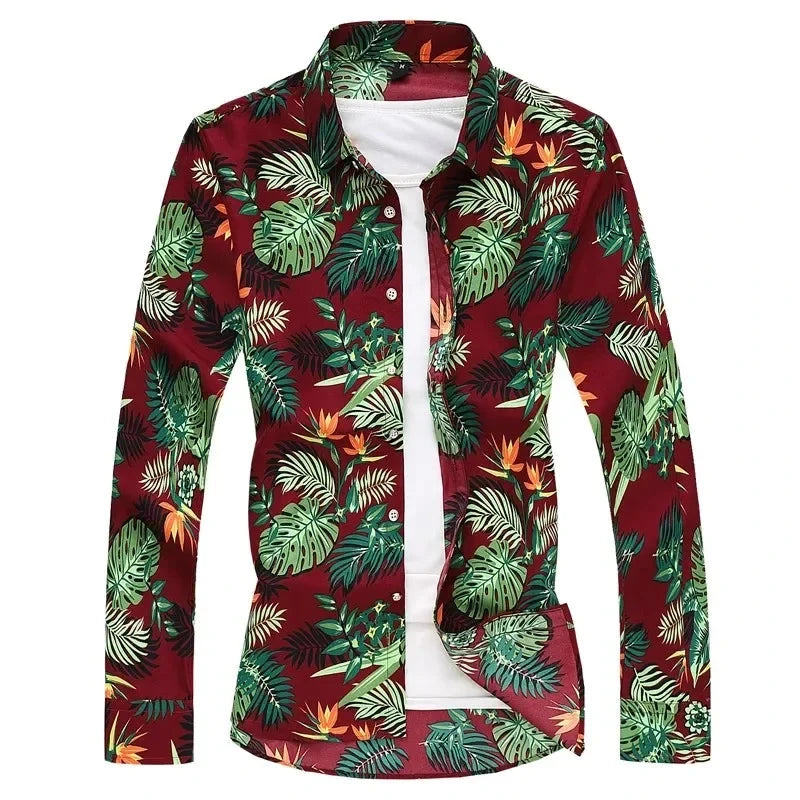 Spring new men's shirts Energetic youth casual printing GlowCart