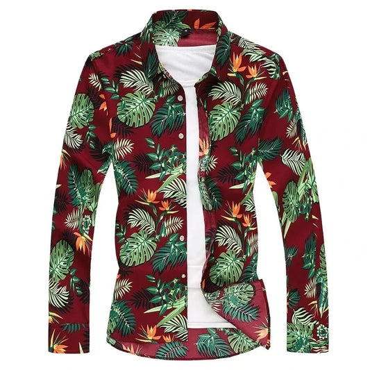 Spring new men's shirts Energetic youth casual printing GlowCart