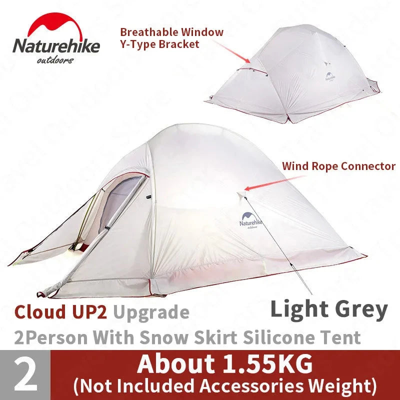 Naturehike Cloud Up 1 2 3 Person Tent Ultralight Outdoor GlowCart