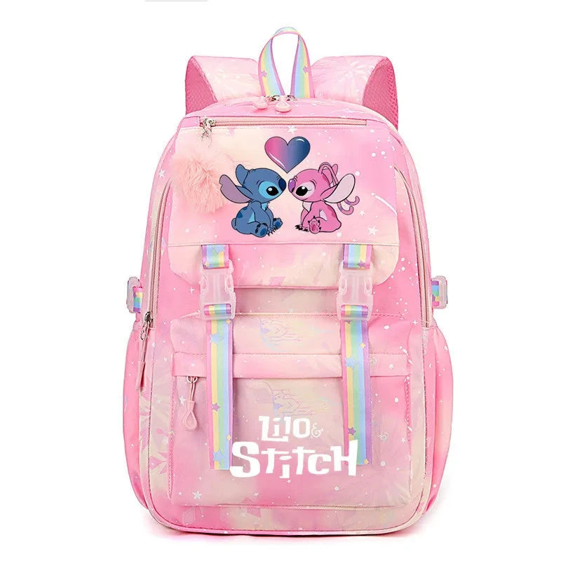 Cartoon Lilo Stitch Printed Backpack Teenger Girl Boy Schoolbag Kawaii Student Children Schoolbag Laptop Bookbag Travel Bag GlowCart