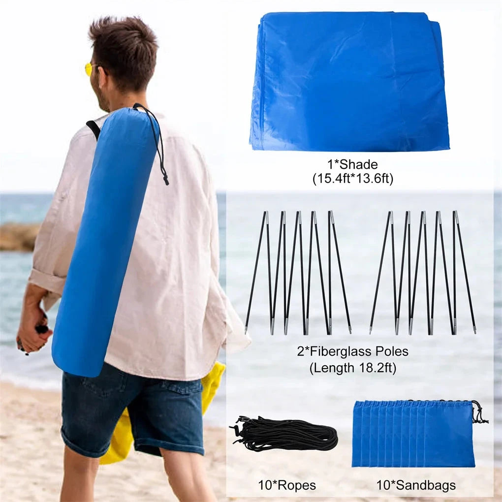 Extra-large camping beach tent suitable for 4-8 people, UV GlowCart