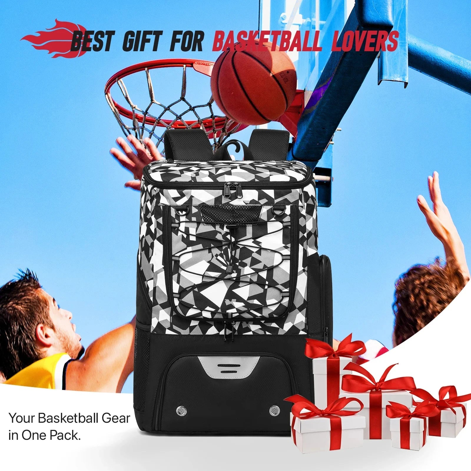 Sports Training Equipment Basketball Backpack with Separate GlowCart