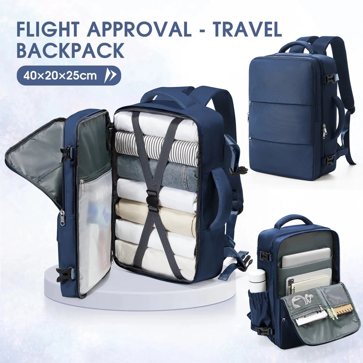 Notebook Backpack Travel 40x20x25 Ryanair Laptop Bag Men GlowCart