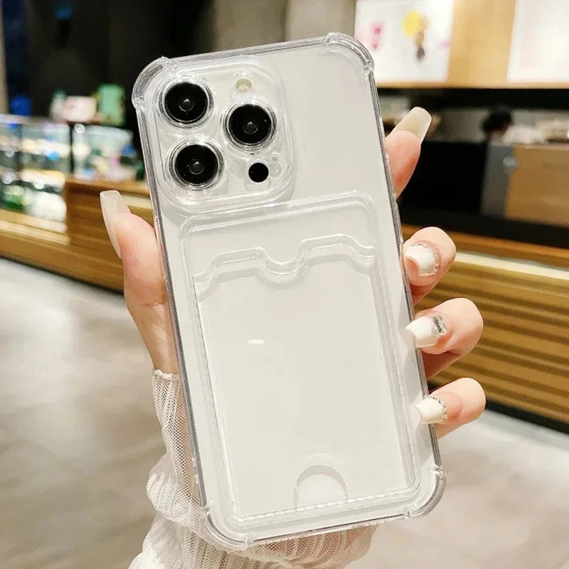 Transparent Card Holder Bag Case For iPhone 17 16 15 14 Plus GlowCart