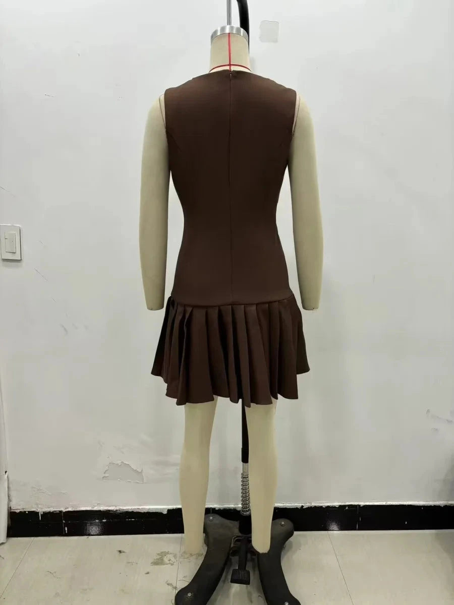3D Cutout Mini Dress with ETJ 2025 New Product, Pleated GlowCart