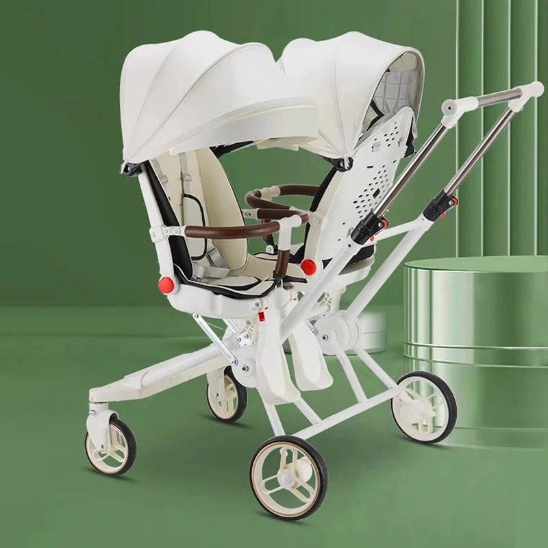 Baby Stroller Twins Slipping Baby God Infant Double Can Lie Flat and Sit Lightweight Carrying Folding Two-way Baby Pushchair GlowCart