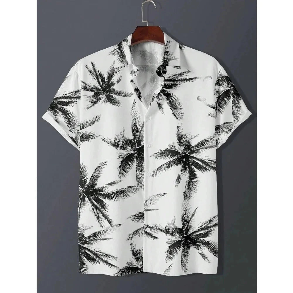 Hawaiian Shirt Man Print Casual Thin Beach Slim Fashion GlowCart