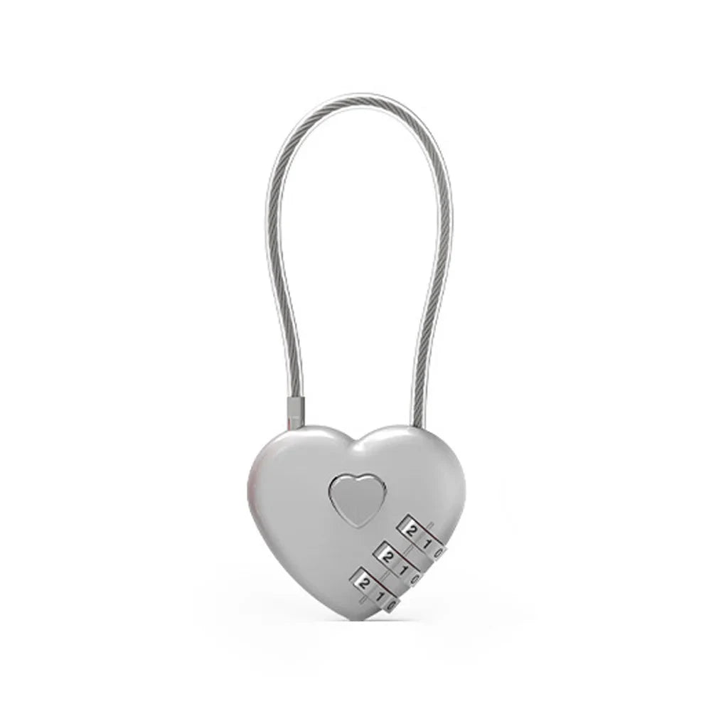 INS Korean Red Heart Lock Keychain Bag Charms Y2k Emo GlowCart