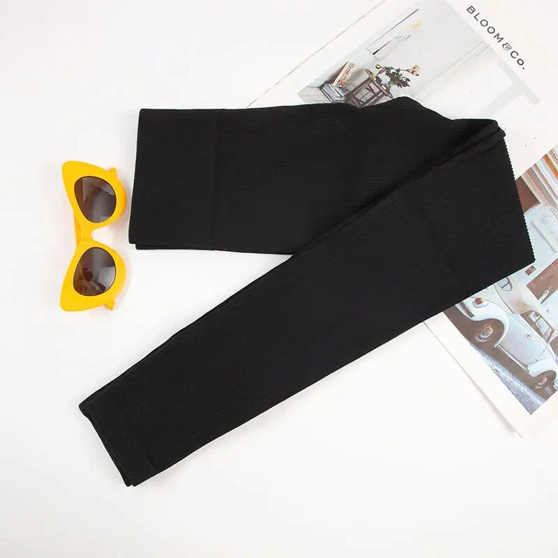 Women Seamless Ribbed Leggings High Waist Butt Lifting GlowCart