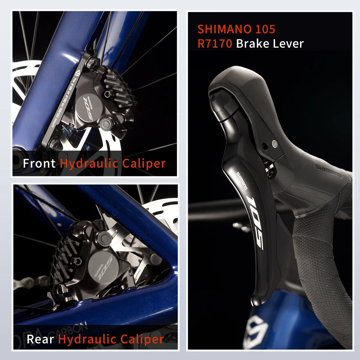 SAVA A7L Pro Carbon Fiber Road Bike, 700C Adult Racing Model, Equipped with Shimano 105 R7120 Groupset, 24-Speed Hydraulic Brake GlowCart