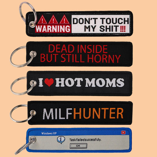 1pcs Computer Pop-up Window Embroidered Keys Tag Keychains GlowCart