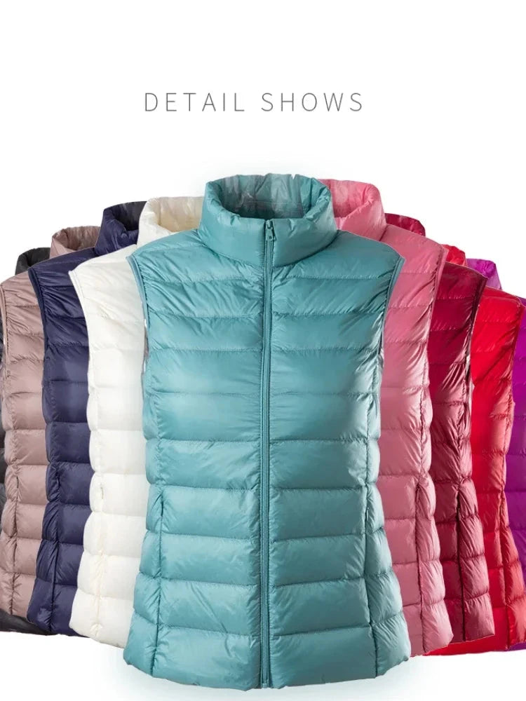 Ultra Light Slim Down Coat Women Autumn Stand Collar Thin GlowCart