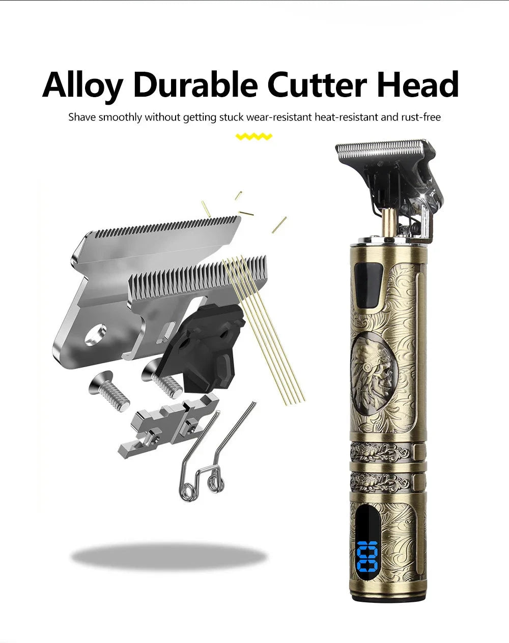 T9 LCD Electric Hairdresser Oil Shaving Head Electric Pusher GlowCart