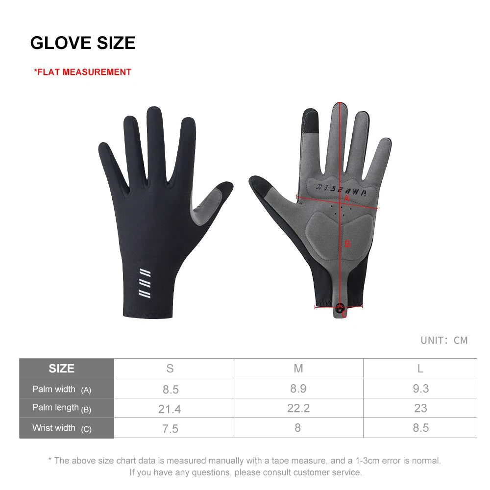 HISERWA Men Women Winter Warm Full Finger Cycling Gloves Outdoor Sports Anti Shock Touch Screen Anti Slip MTB Road Bike Gloves GlowCart