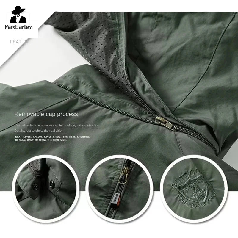 Men's Lightweight Waterproof Rain Jacket, Hooded Shell GlowCart