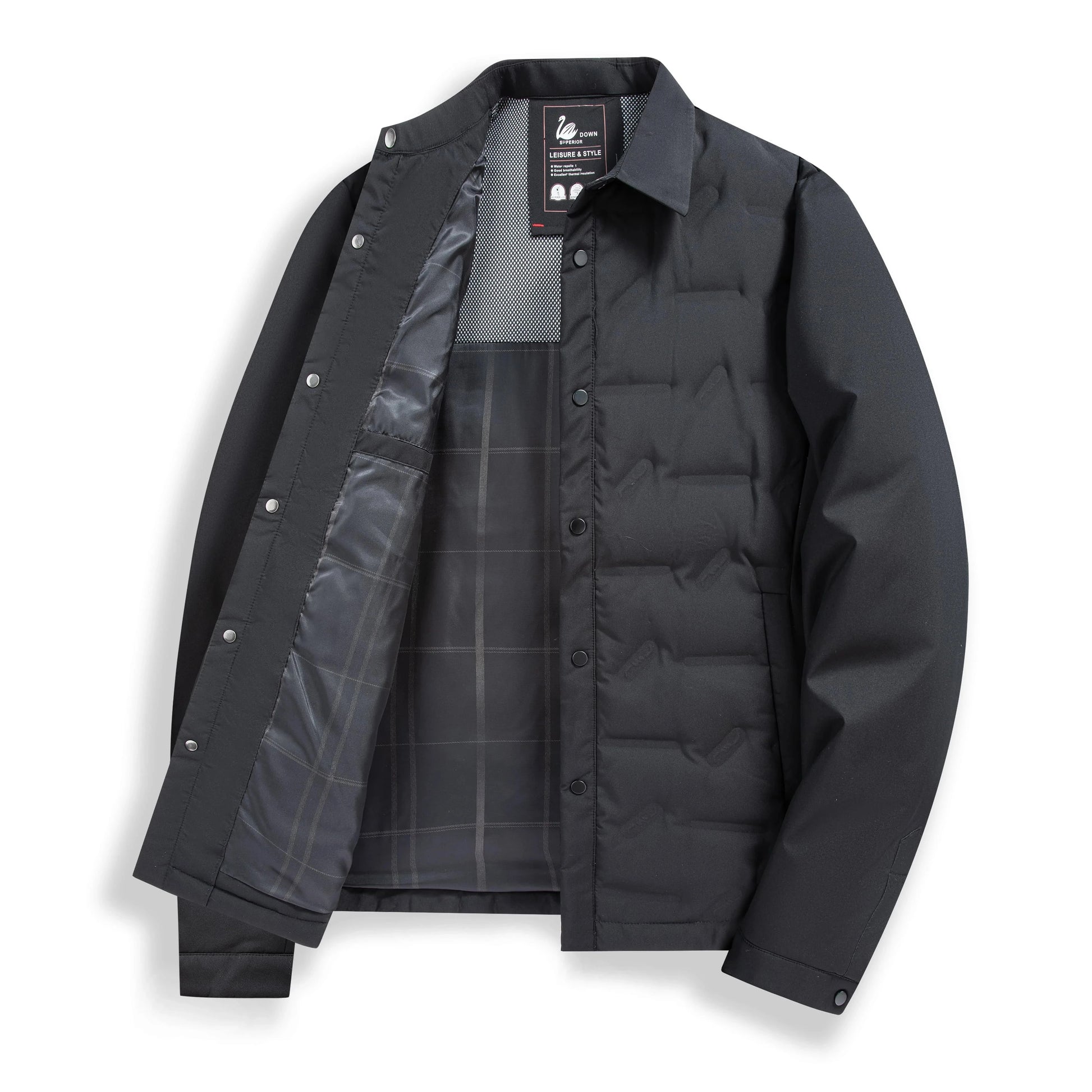 Mens Lightweight Down Jacket Autumn Winter Warm Hooded Stand GlowCart