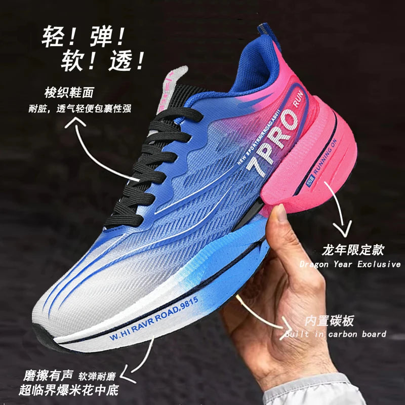 Speciality Carbon Plate Sports Running Shoes Marathon Air Cushion Men Breathable Lightweight Women Comfortable Nonskid Sneakers GlowCart