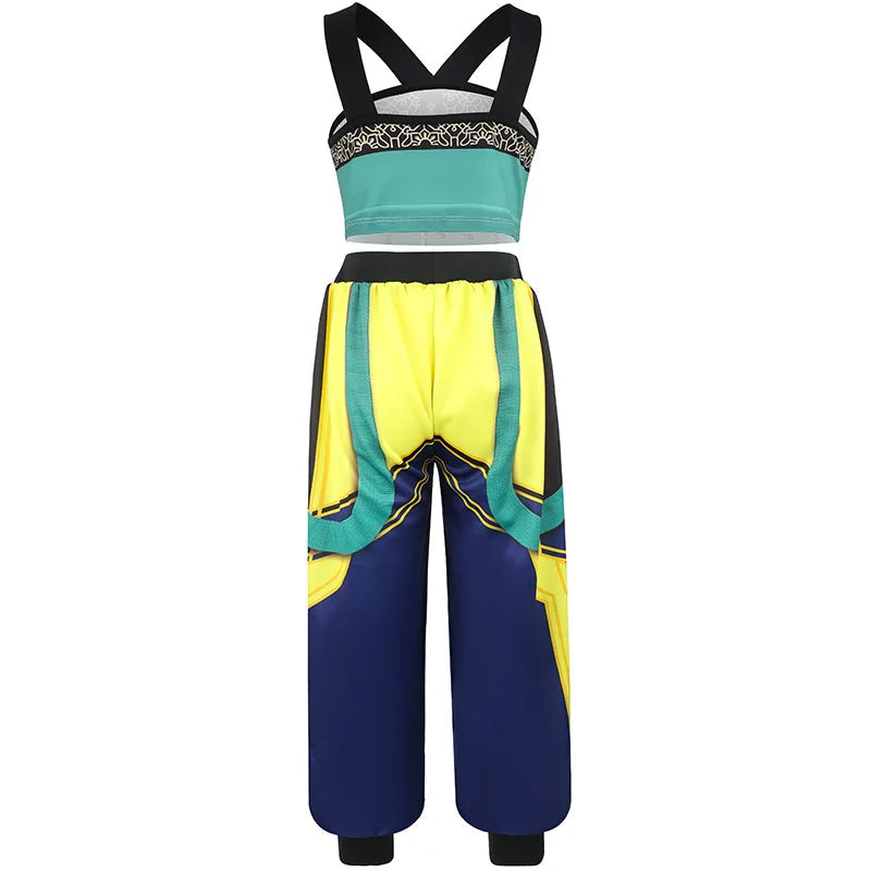 Children girl Kpop Demon Hunter Role Play Rumi Role Playing Costume Set Children's Stage Show Costume Halloween Party Set GlowCart