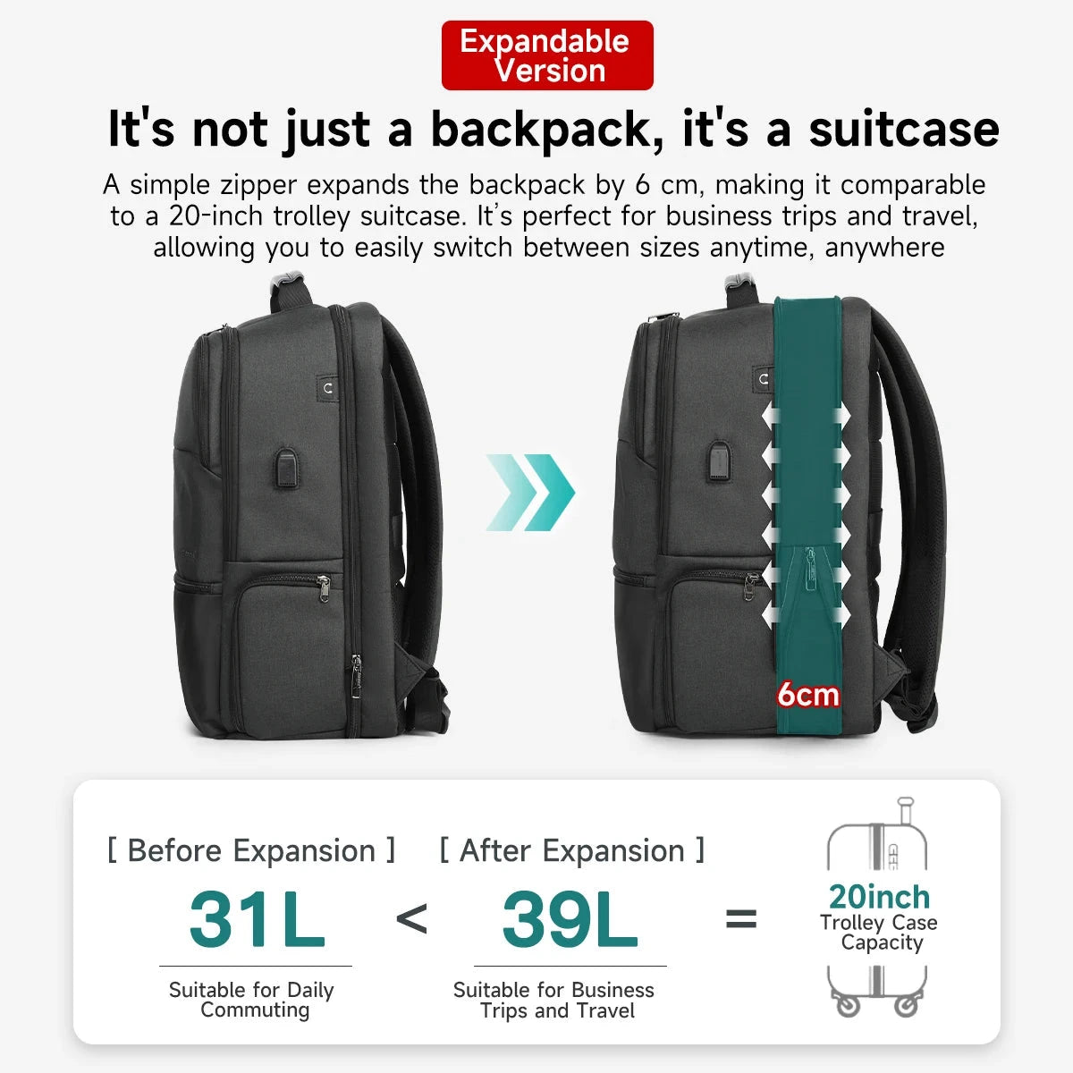 Tigernu Travel Backpacks For Men 15.6 17 19'' Laptop GlowCart