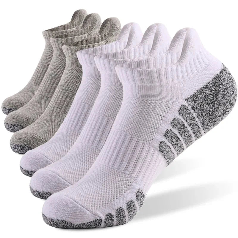 3pairs thickened towel bottom running socks mesh boat socks non-slip breathable sports socks Low cut Men's socks Women's socks GlowCart