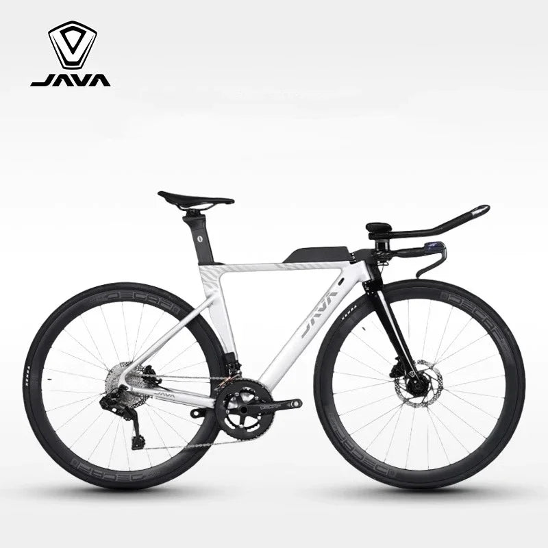 JAVA RIVALE TT Ironman Triathlon Bicycle Electronic Wireless Gear Shift LTWOO ER9 24 Speeds Carbon Fiber Front Fork Road Bike GlowCart