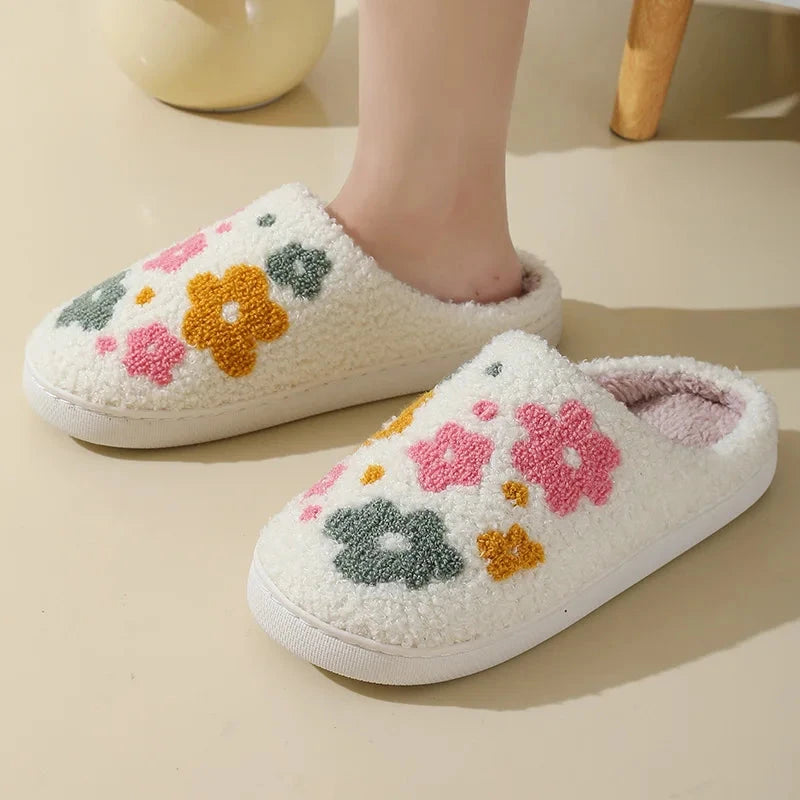 New Winter Lovely Women Slippers Girls Fashion Flowers Home GlowCart