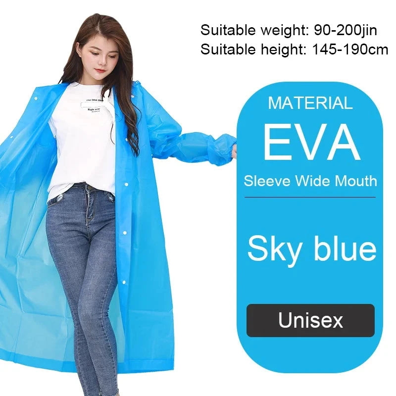 Unisex Hooded Rain Coat Women Men Impermeable Thickened GlowCart