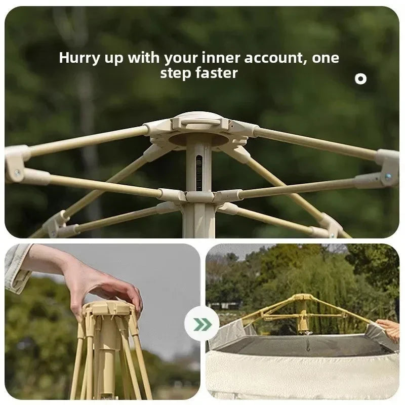 Camping Tent Outdoor Overnight Rainproof Sunscreen Thick GlowCart