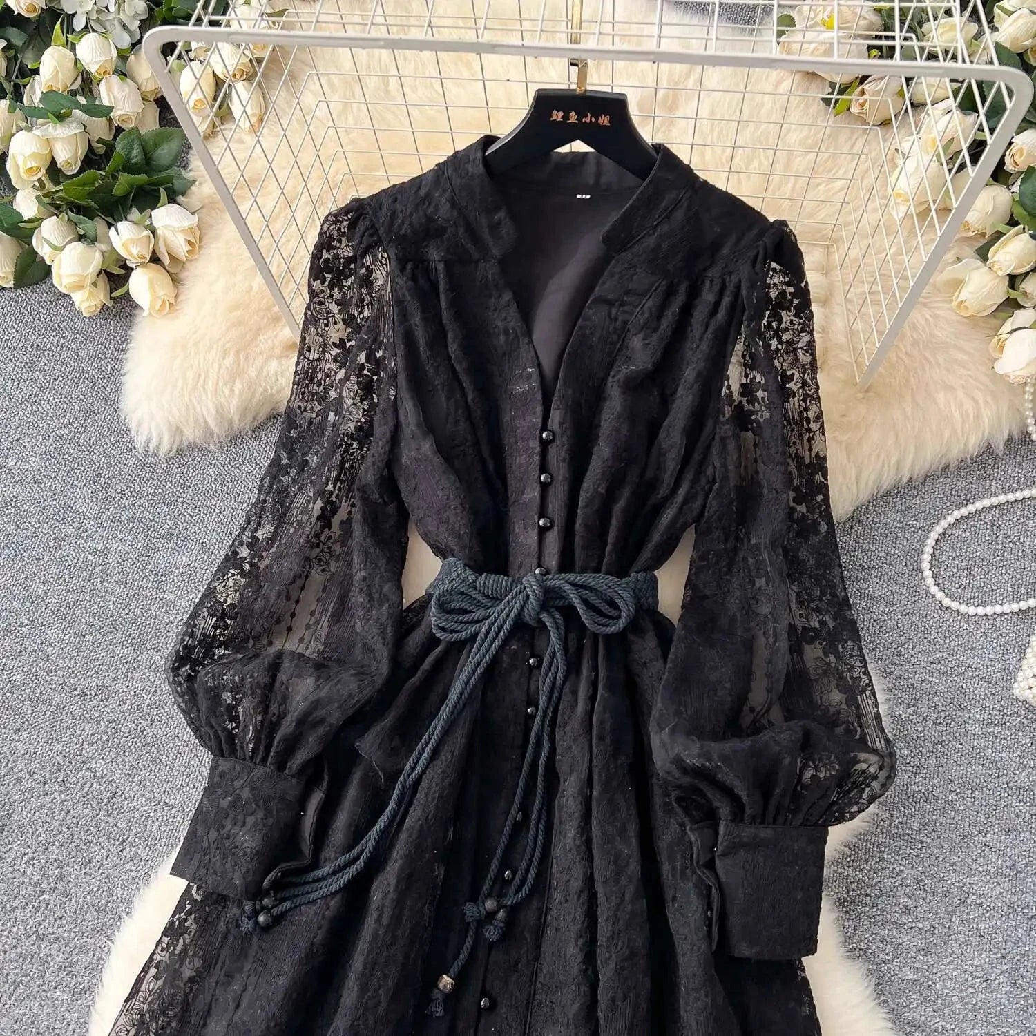 Luxury Embroidery Formal Dresses Women Summer Autumn Lantern GlowCart