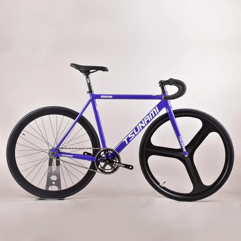 Tsunami SNM100 Fixie Fixed Gear Bike Track Single Speed Racing Bicycles 700C Aluminum Frame Cycling Parts Customizable No Brake GlowCart
