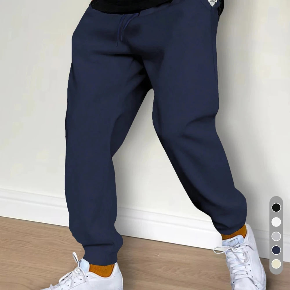 Mens Casual Pants Autumn Winter Fleece Sweatpants Men GlowCart