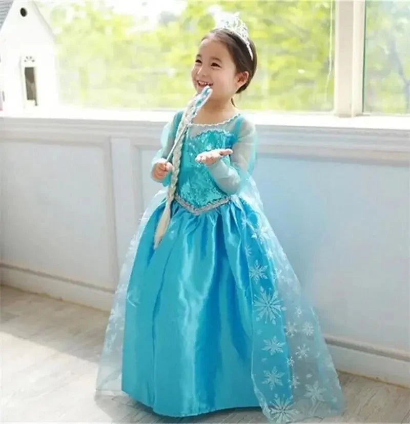 Girls Snow Queen Elsa Kids Costumes for Girl 2025 Carnival GlowCart
