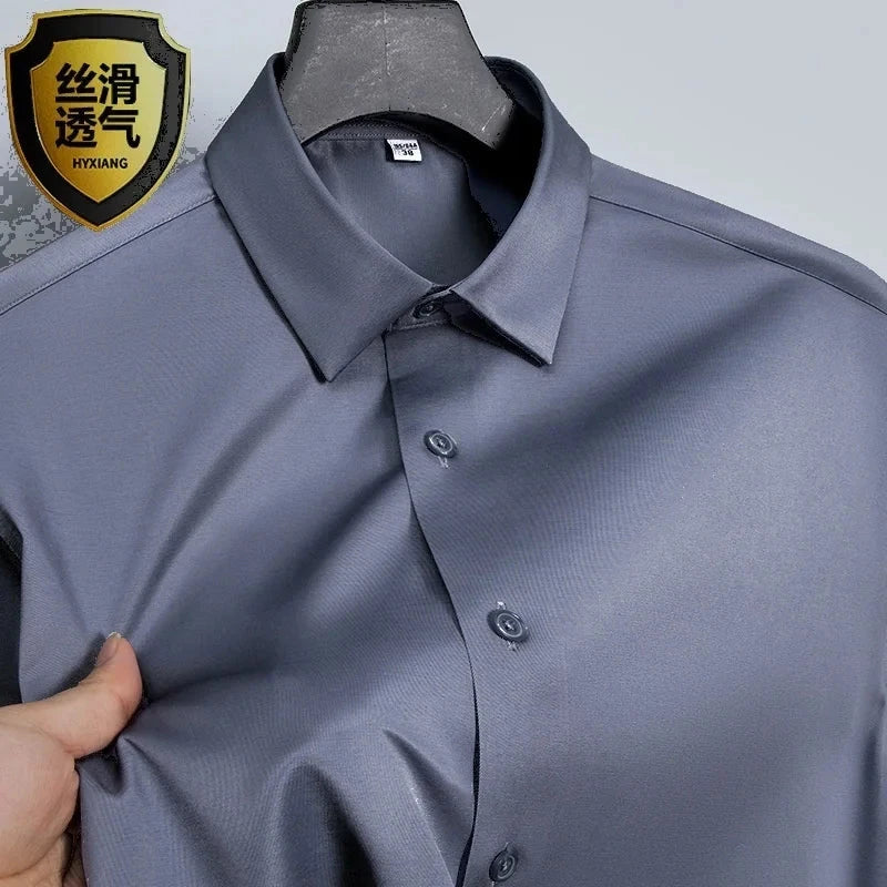 New Anti-Wrinkle Men Shirts Long Sleeve Dress Shirts For Men GlowCart