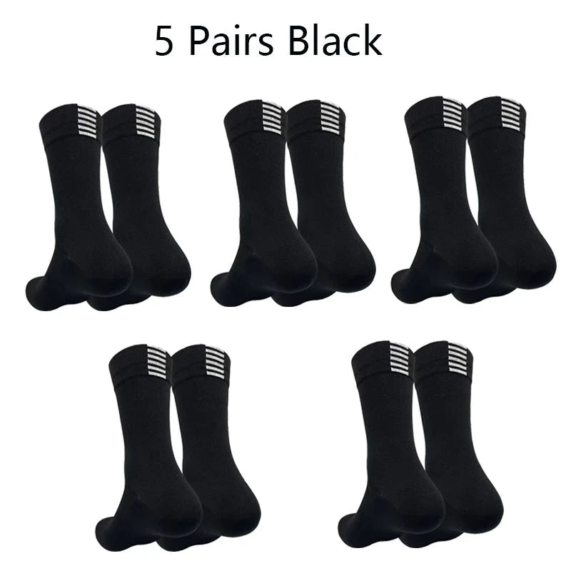 5 Pairs Cycling Sock Men Compression Sports Sock Outdoor MTB Road Bike Socks Running Hiking Breathable Mesh Mid Tube Mountain GlowCart