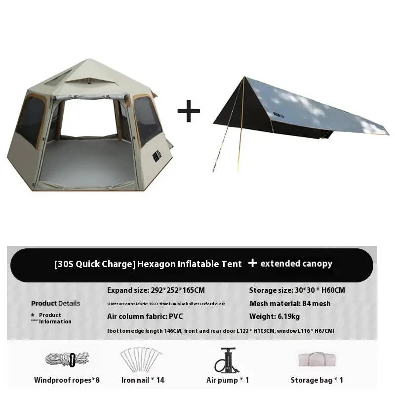 Large camping air tent 4-6 people Waterproof Family Tent GlowCart