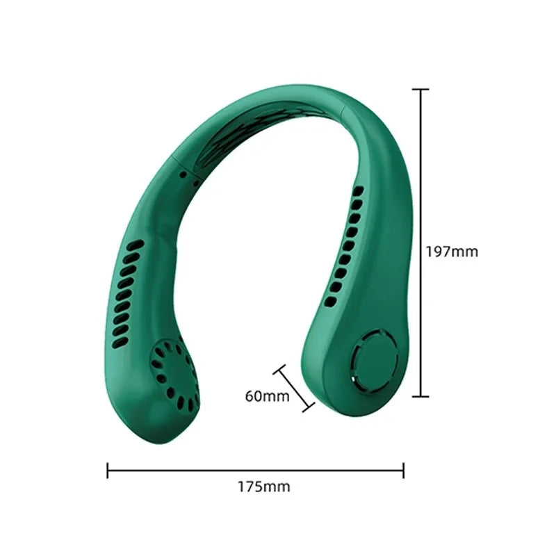 Portable Neck Fan, Mini Bladeless Hanging Neck Fan 1200mAh